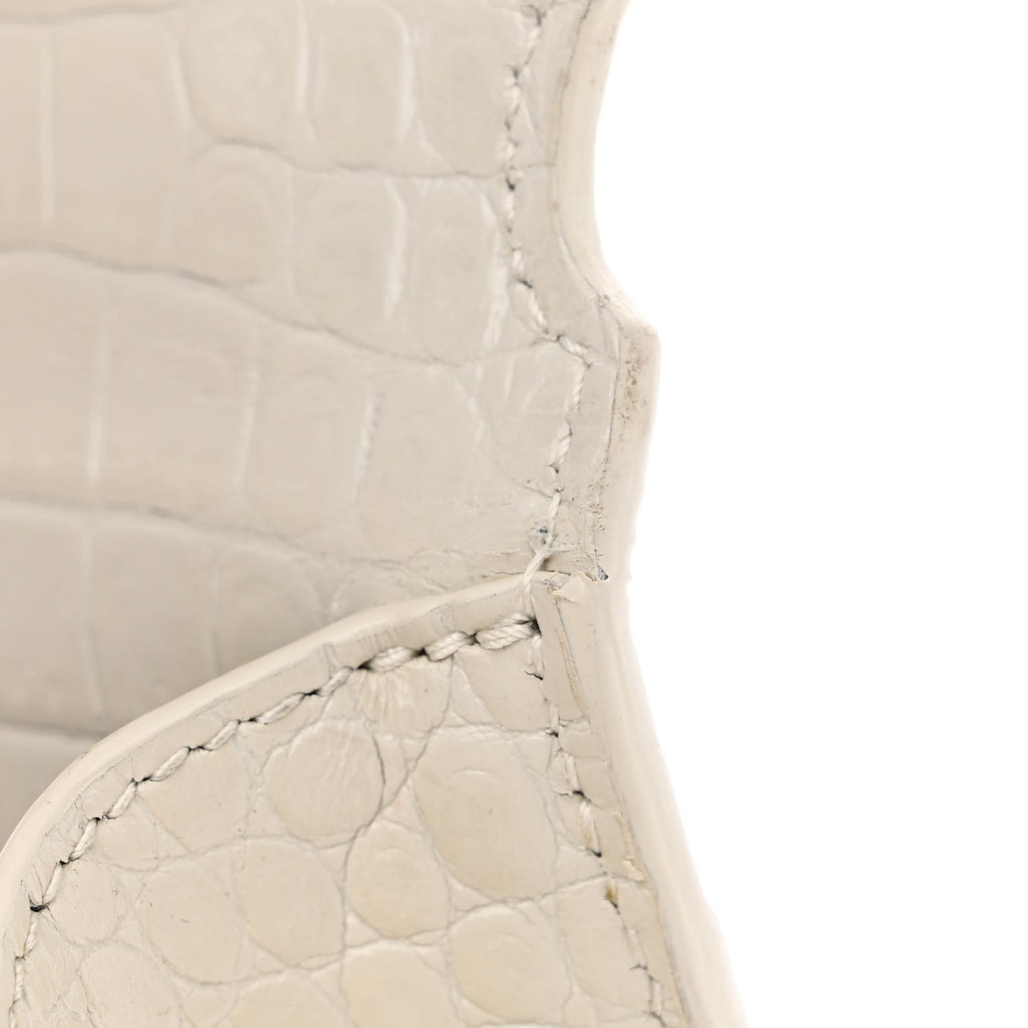 Crocodile Embossed Mini Classic Monogram Cassandra Top Handle Crema Soft
