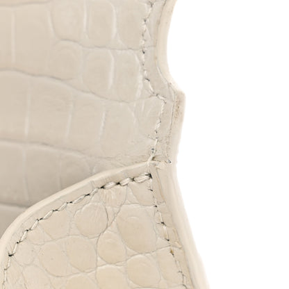 Saint Laurent Crocodile Embossed Mini Classic Monogram Cassandra Top Handle Crema Soft 11 of 17