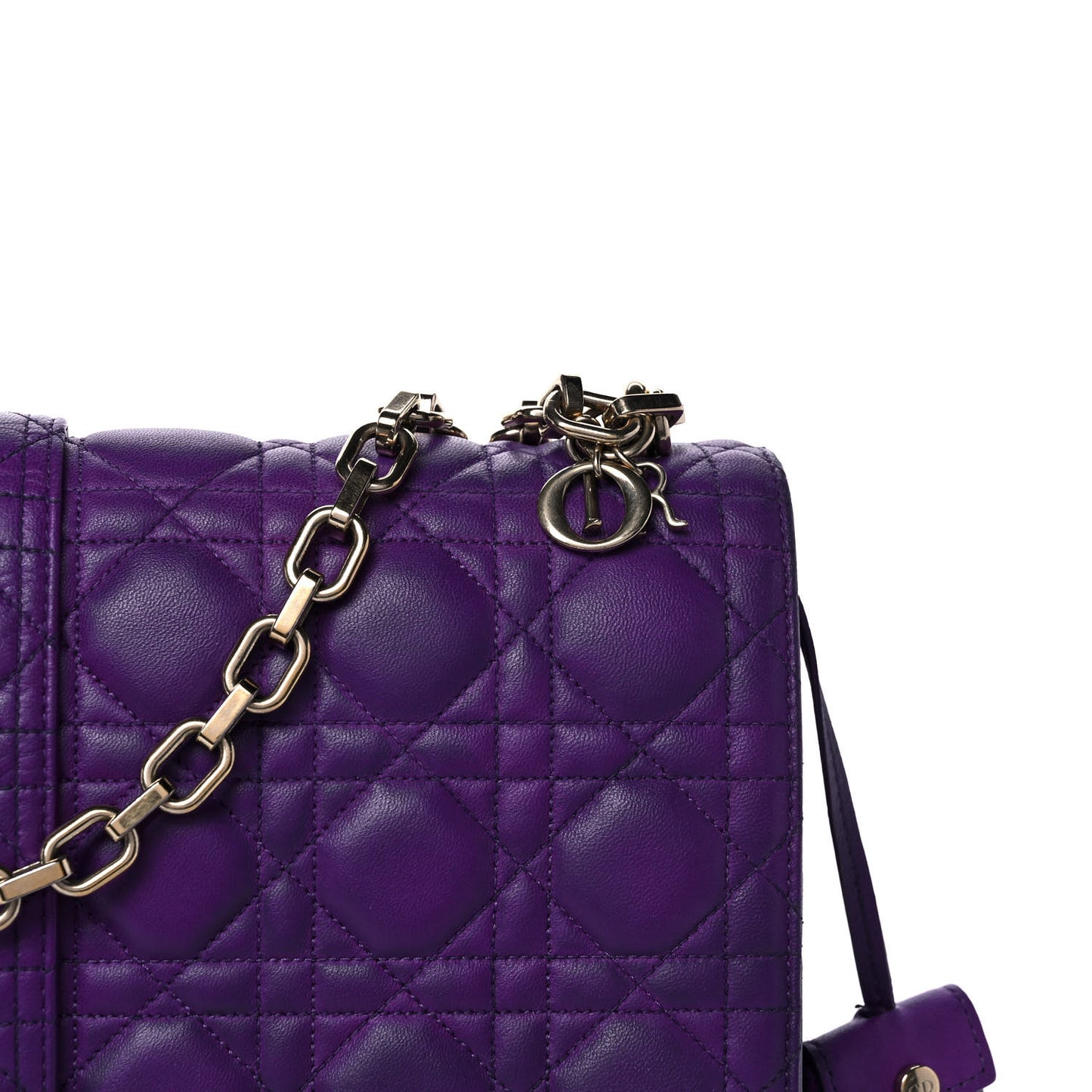 Lambskin Cannage Large Miss Dior Flap Purple