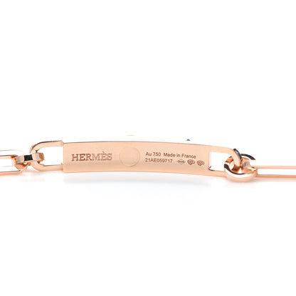 Hermes 18K Rose Gold Diamond Pave Kelly Chaine Choker Necklace 4 of 4