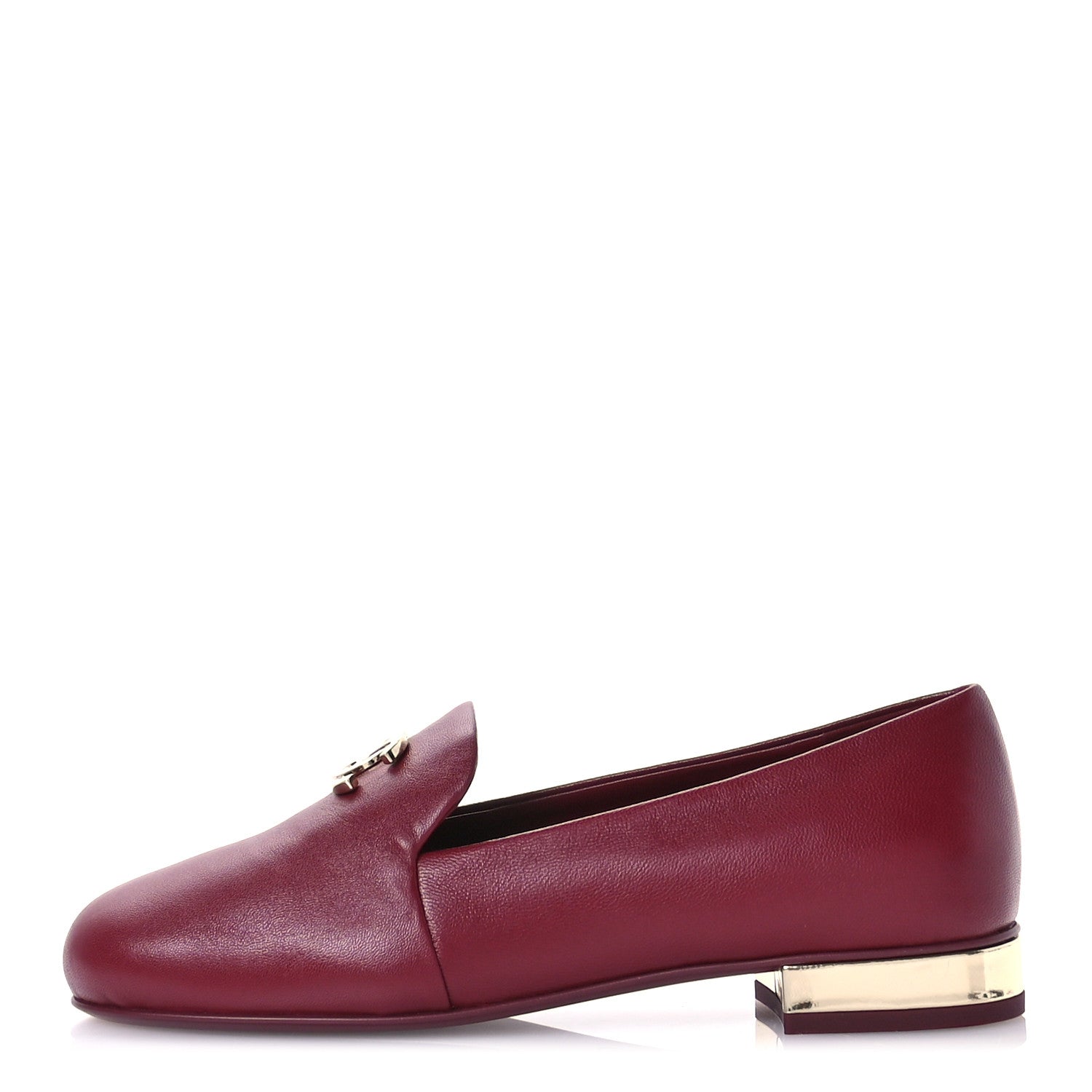 Chanel Lambskin CC Loafers 35 Bordeaux 1 of 9