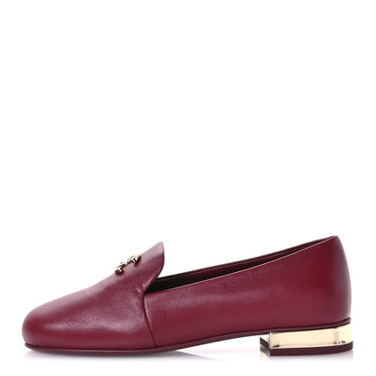 Chanel Lambskin CC Loafers 35 Bordeaux 1 of 9