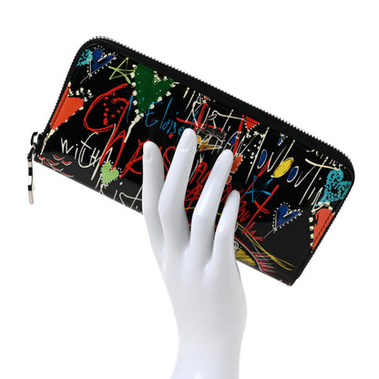 Christian Louboutin Patent Loubitag Graffiti Panettone Zip Wallet Black 2 of 6