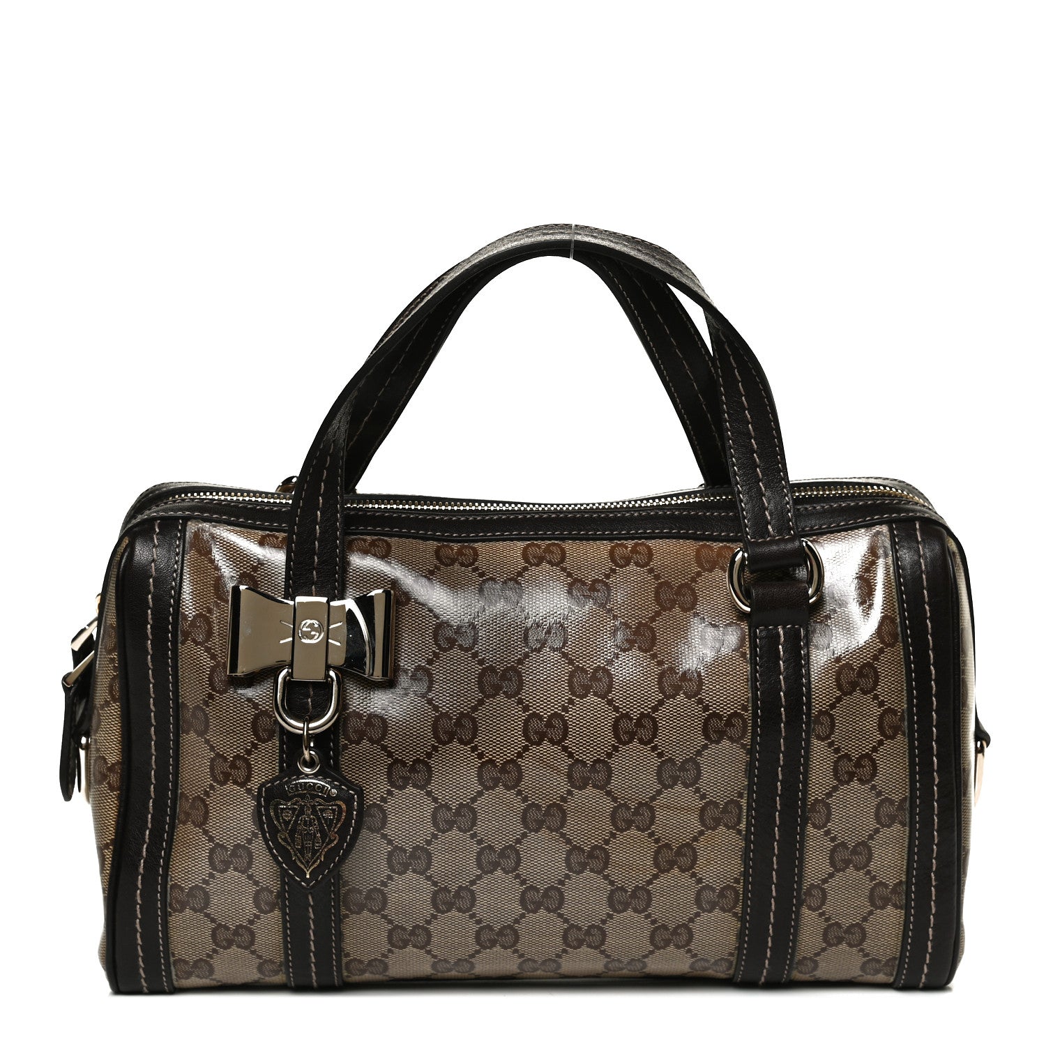 Gucci Crystal Monogram Duchessa Boston Bag Brown 1 of 14