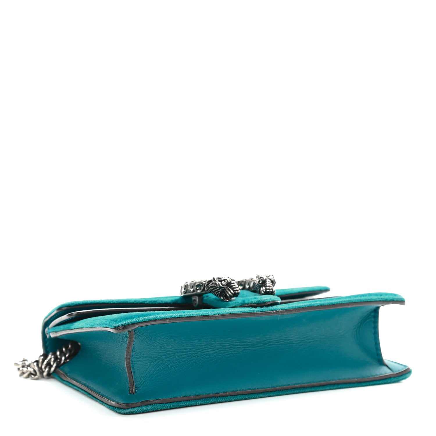 Gucci Velvet Super Mini Dionysus Shoulder Bag Pavone Cyan 4 of 9
