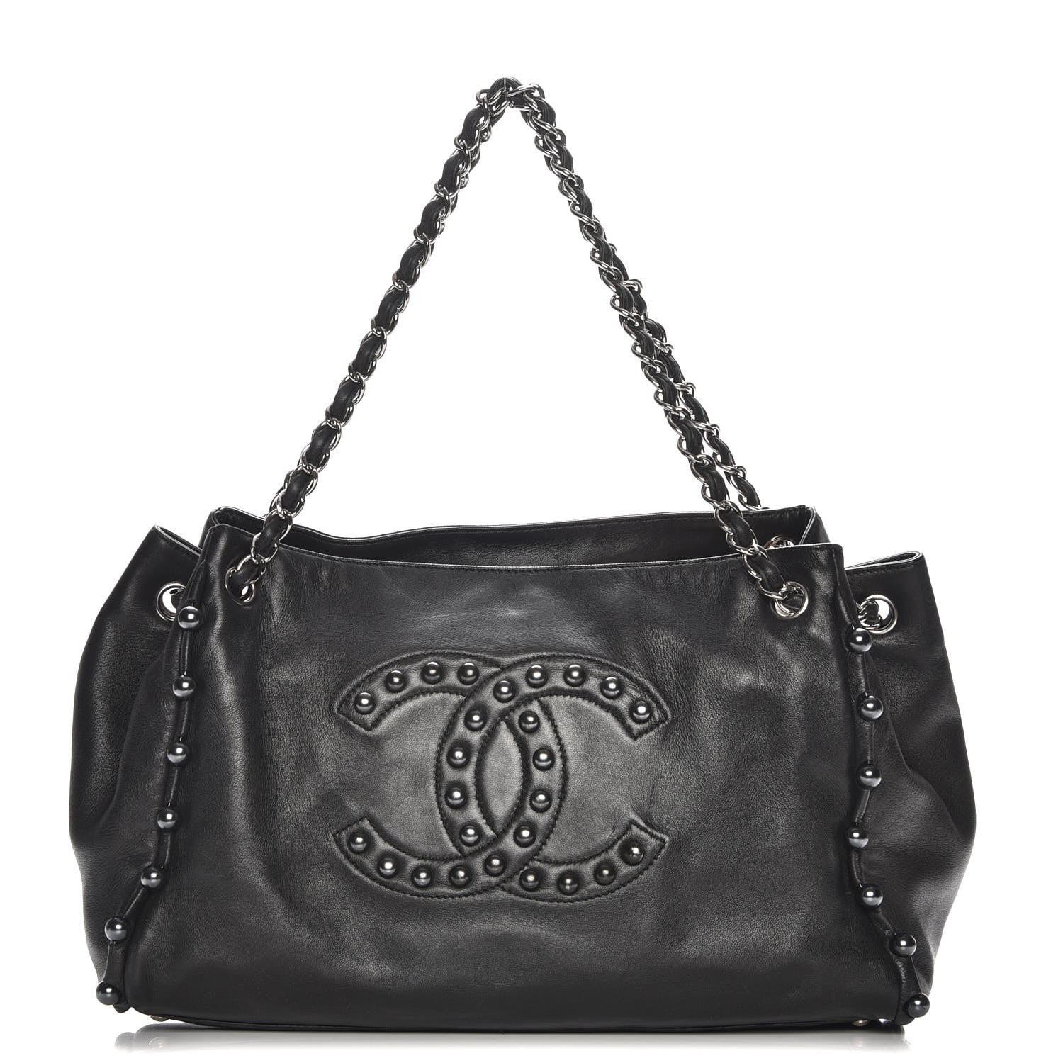 Chanel Lambskin Pearl Obsession Tote Black 1 of 8