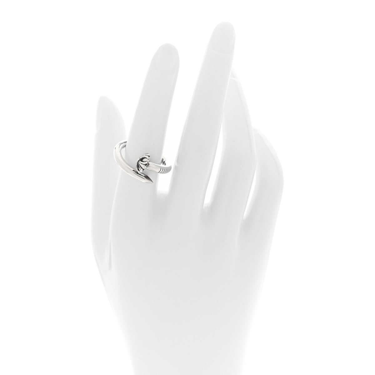 Chrome Hearts Sterling Silver Cross Ball Nail Ring 56 7.5 2 of 5