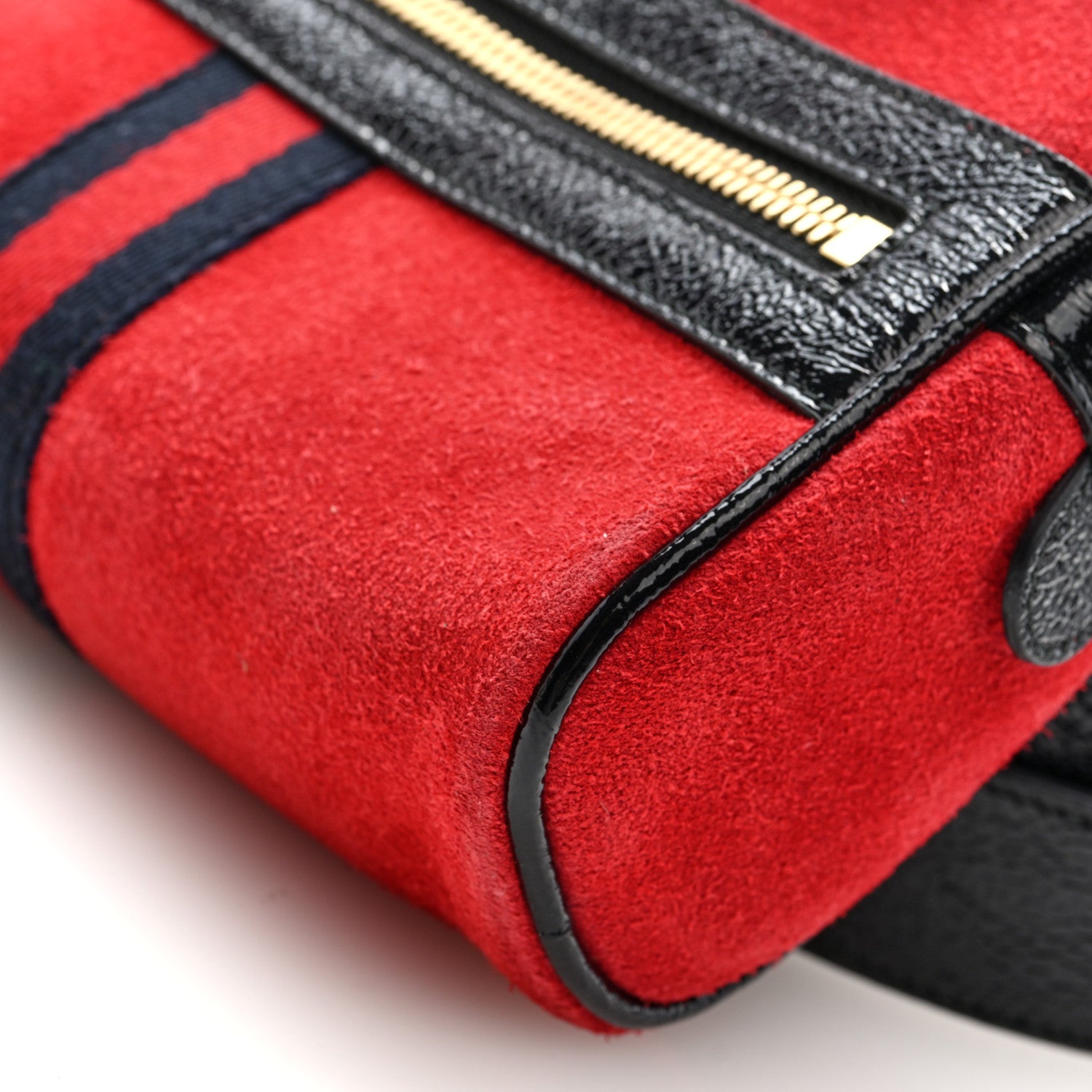 Gucci Suede Small Ophidia Belt Bag 85 34 Hibiscus Red 10 of 10