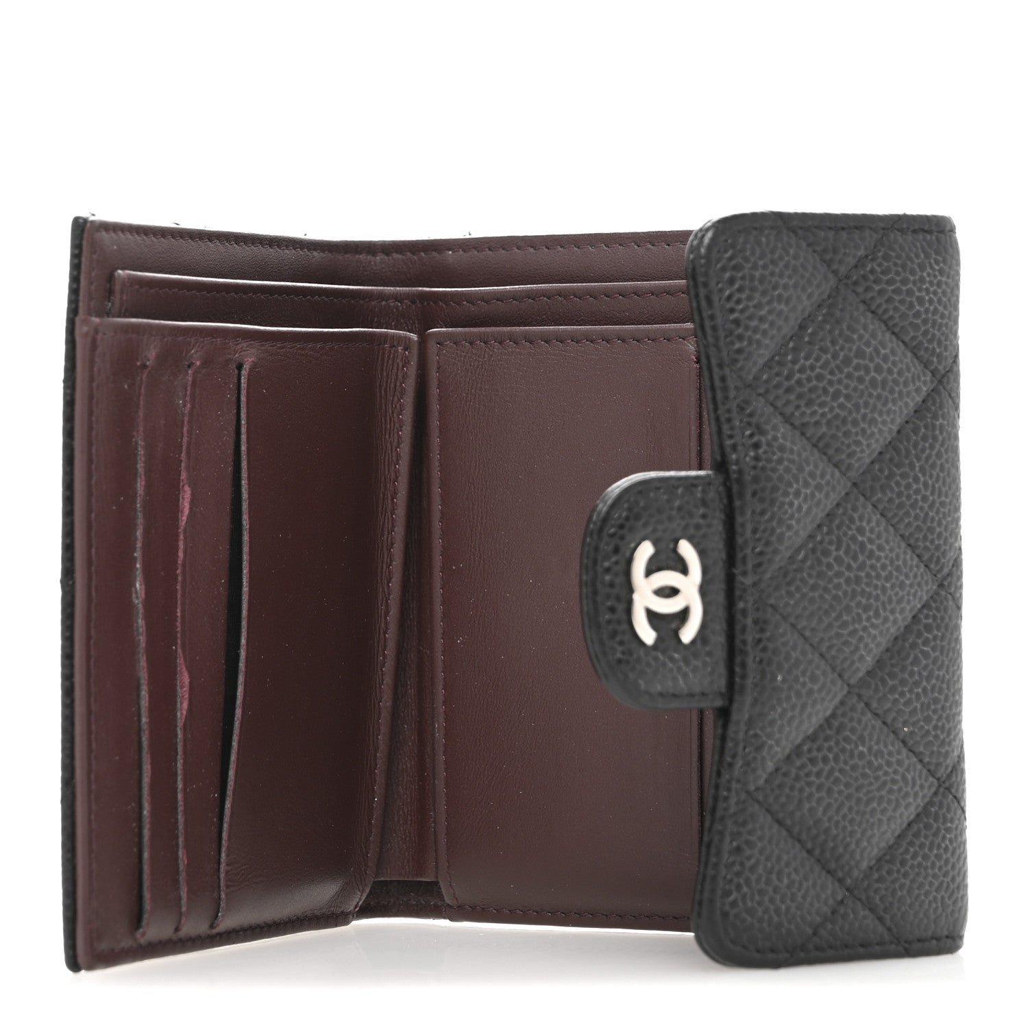 Chanel Caviar Quilted Compact Flap Wallet Black 3 of 6