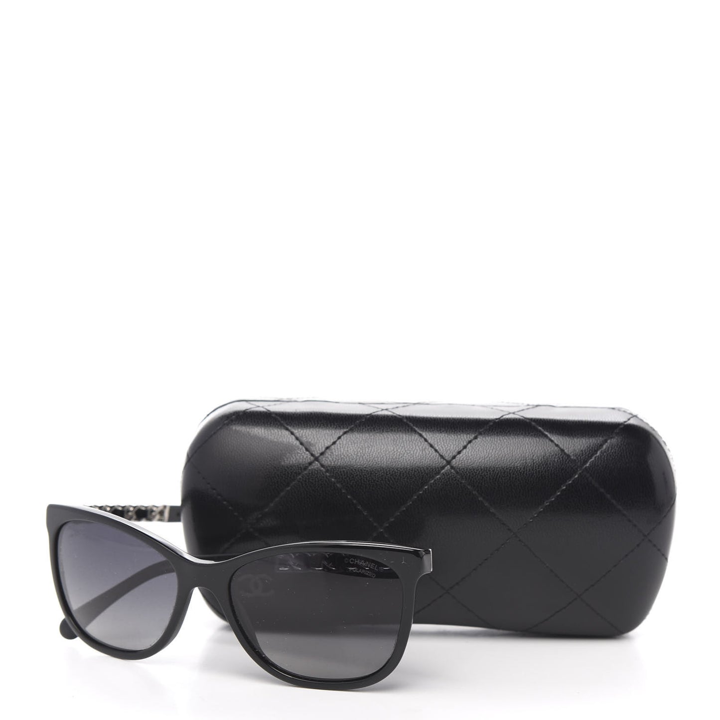Cat Eye Chain Polarized Sunglasses 5260-Q Black