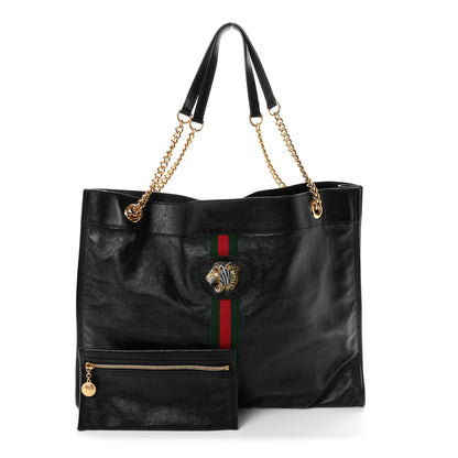 Gucci Calfskin Large Rajah Chain Tote Black 2 of 10