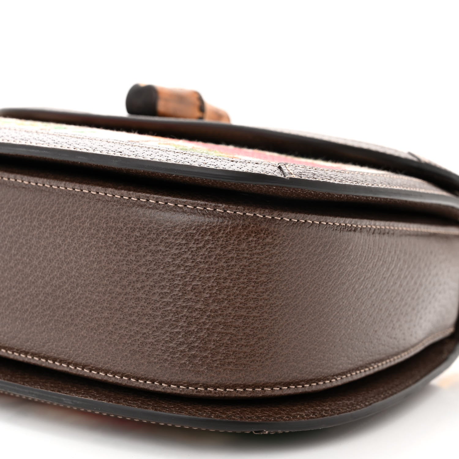 Gucci Canvas Calfskin 100 Centennial Music Mini Bamboo 1947 Top Handle Bag Multicolor 10 of 12
