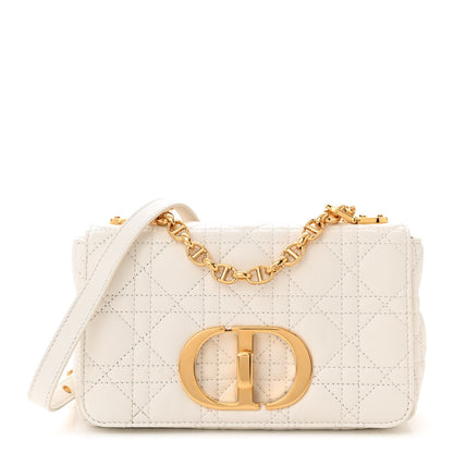 Christian Dior Calfskin Cannage Small Caro Bag Ivory 1 of 11