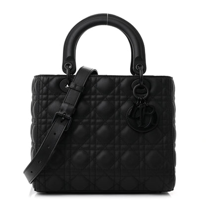 Christian Dior Ultra Matte Calfskin Cannage Medium Lady Dior Black 1 of 10