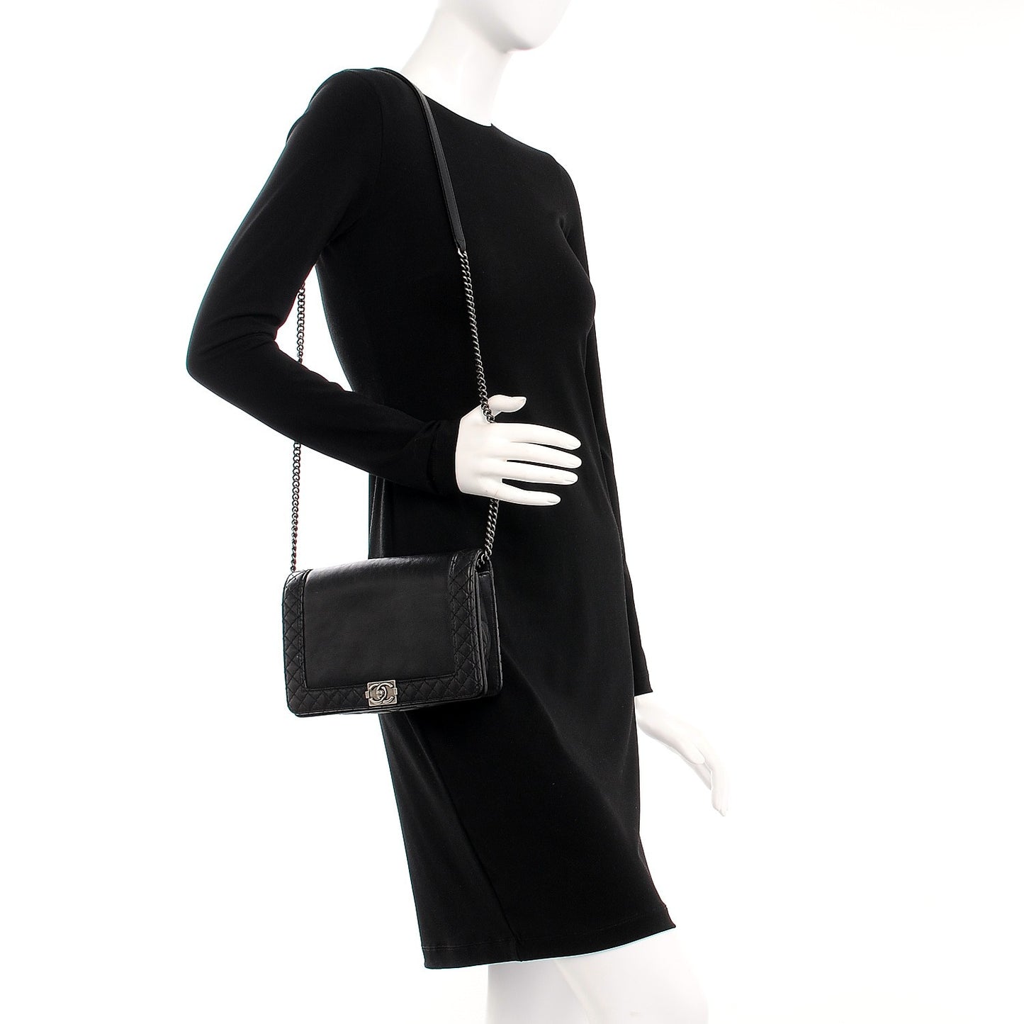 Calfskin Small Boy Reverso Flap Black