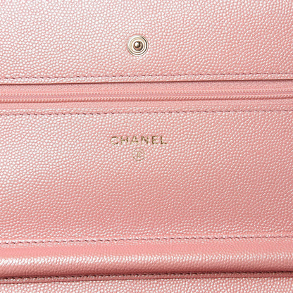 Chanel Iridescent Caviar Quilted Wallet on Chain WOC Pink 6 of 12