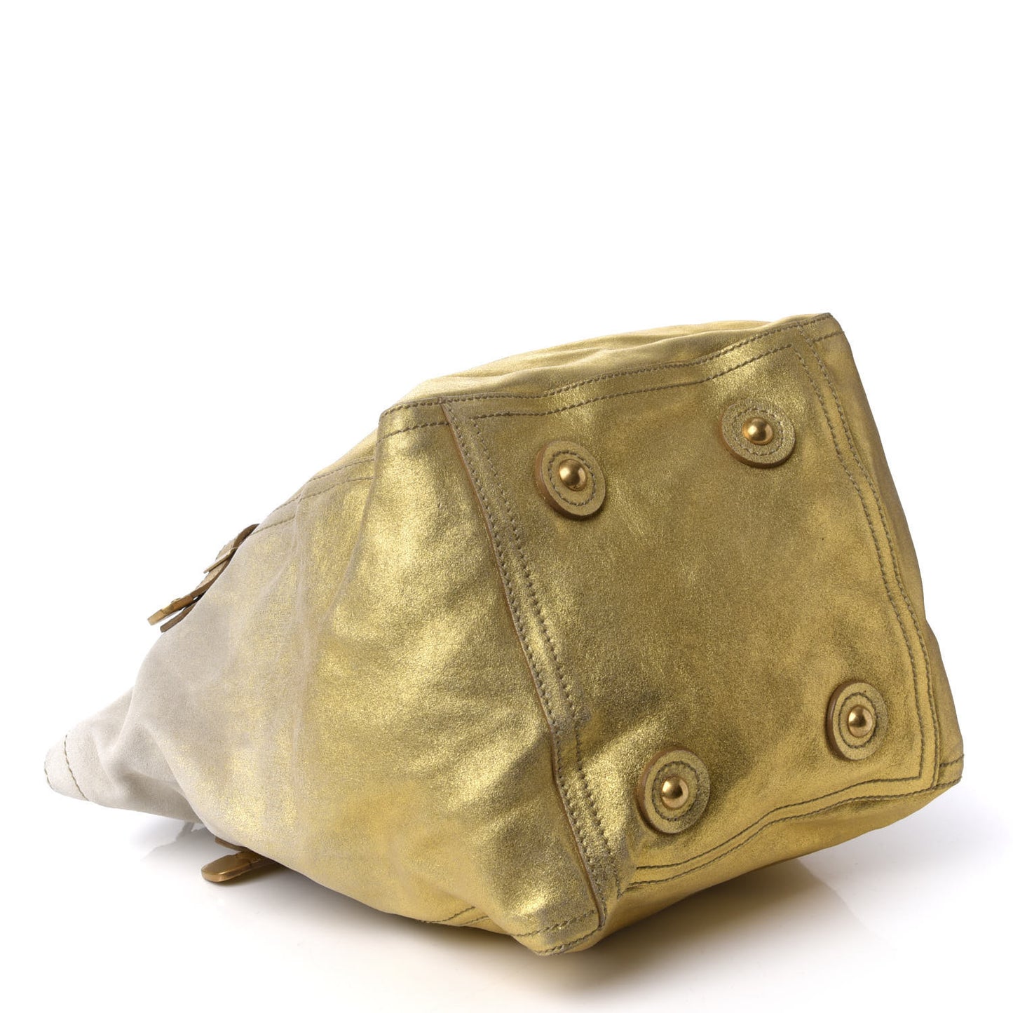 Suede Medium Degrade Downtown Bag White Gold