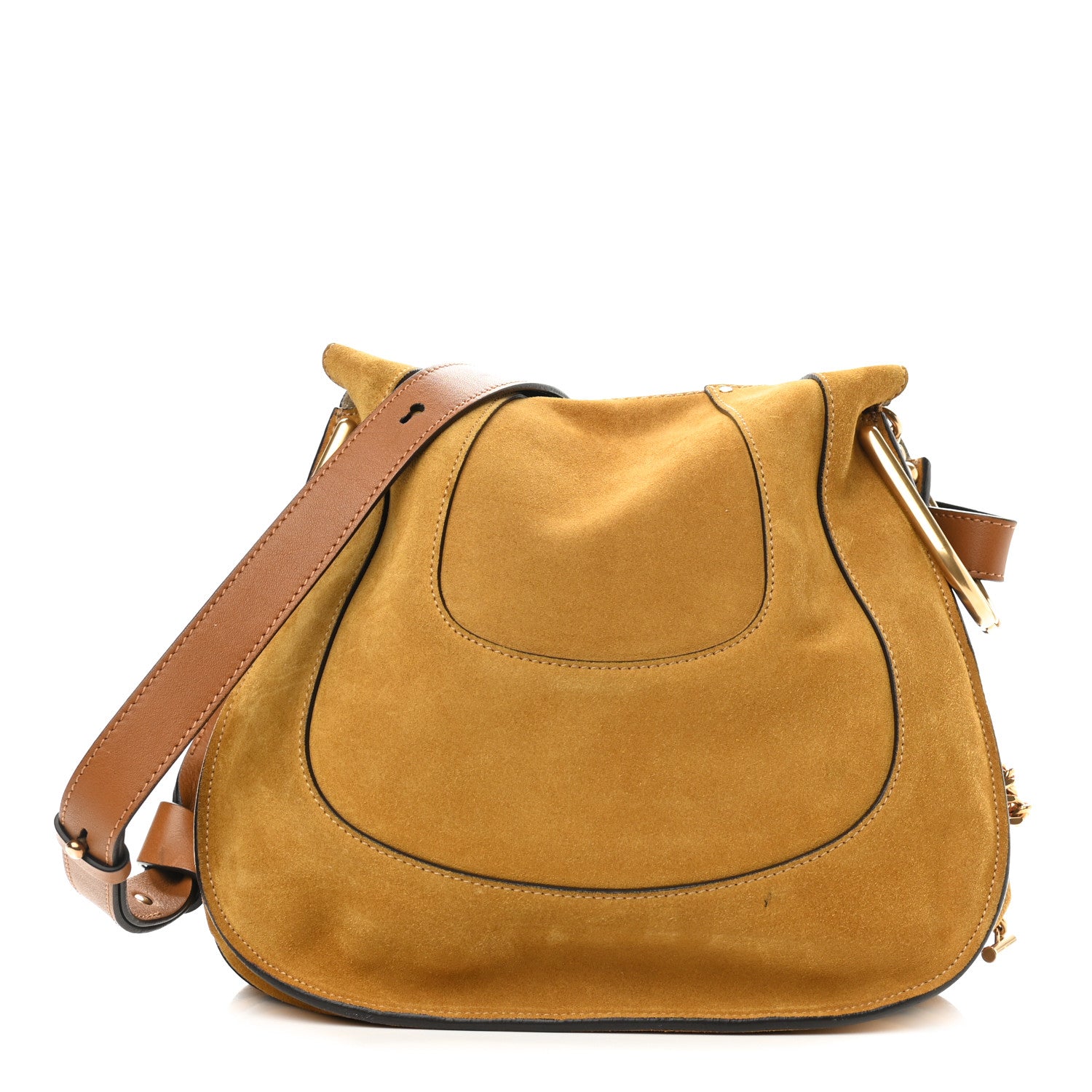 Chloe Calfskin Suede Small Hayley Hobo Mustard Brown 1 of 10