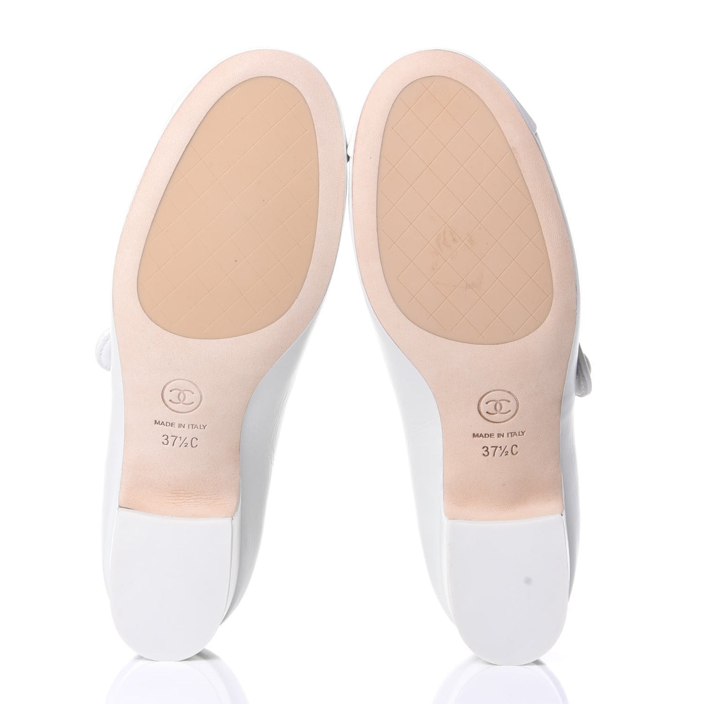 Patent Calfskin Mary Jane Strap Pumps 37.5 White
