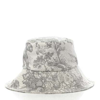 Christian Dior Cotton Dioriviera Toile De Jouy Bob Brim Bucket Hat 58 Gray 6 of 8