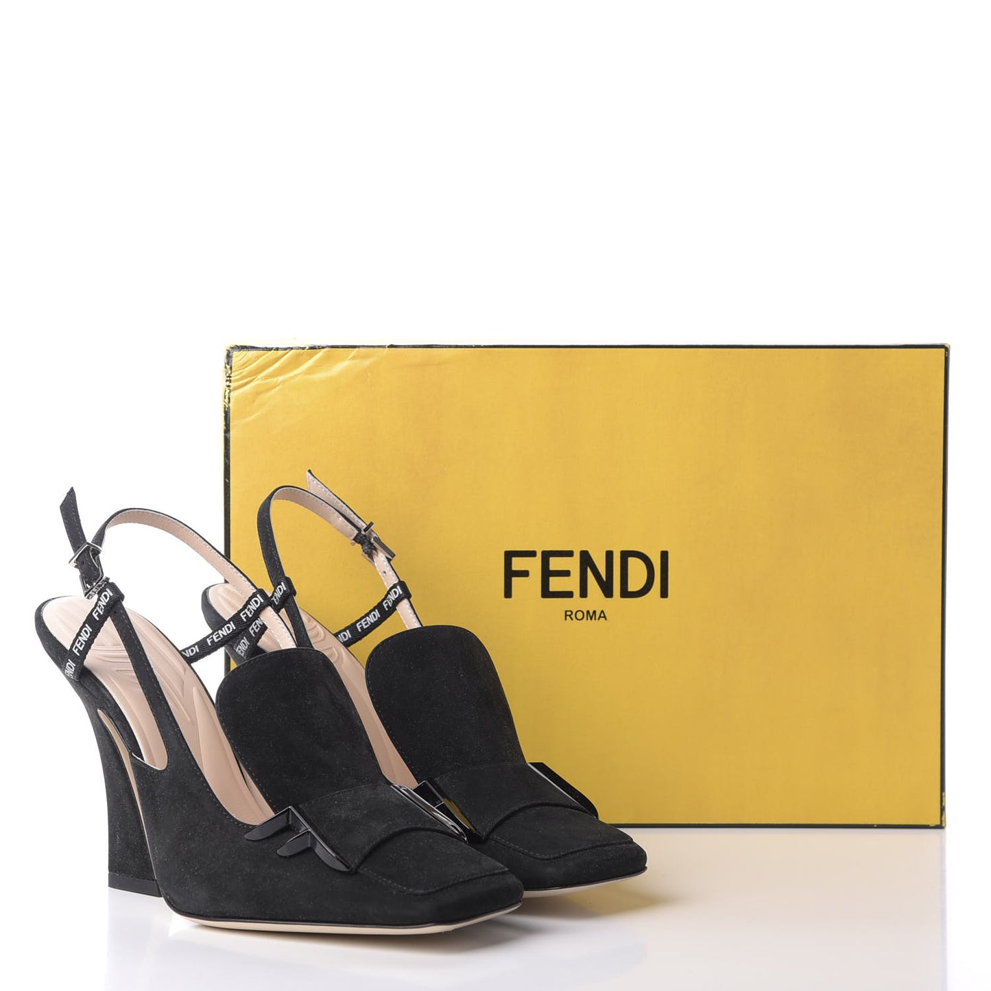 Suede FFreedom Slingback Pumps 36.5 Black