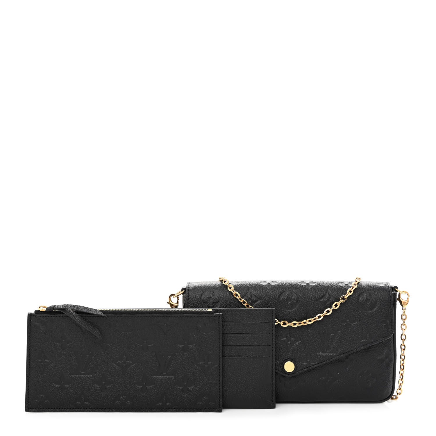 Louis Vuitton Empreinte Pochette Felicie Chain Wallet Black 1 of 13