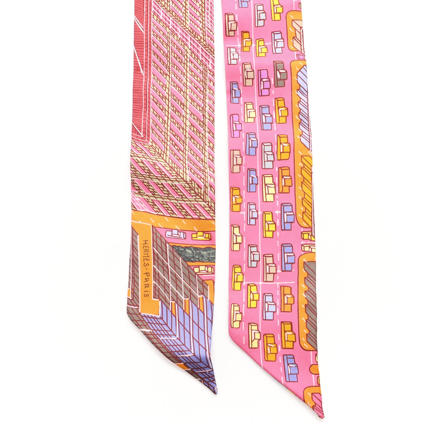 Silk Pantin City Twilly Rose Vert Jaune