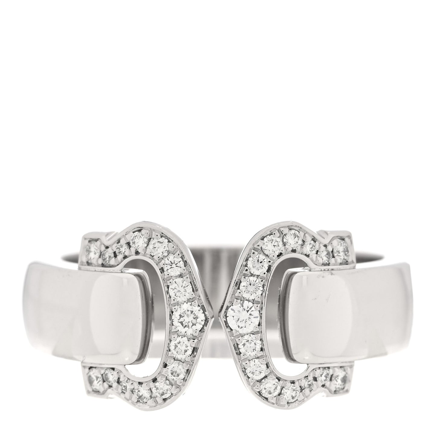 18K White Gold Diamond C De Cartier Ring 54 7