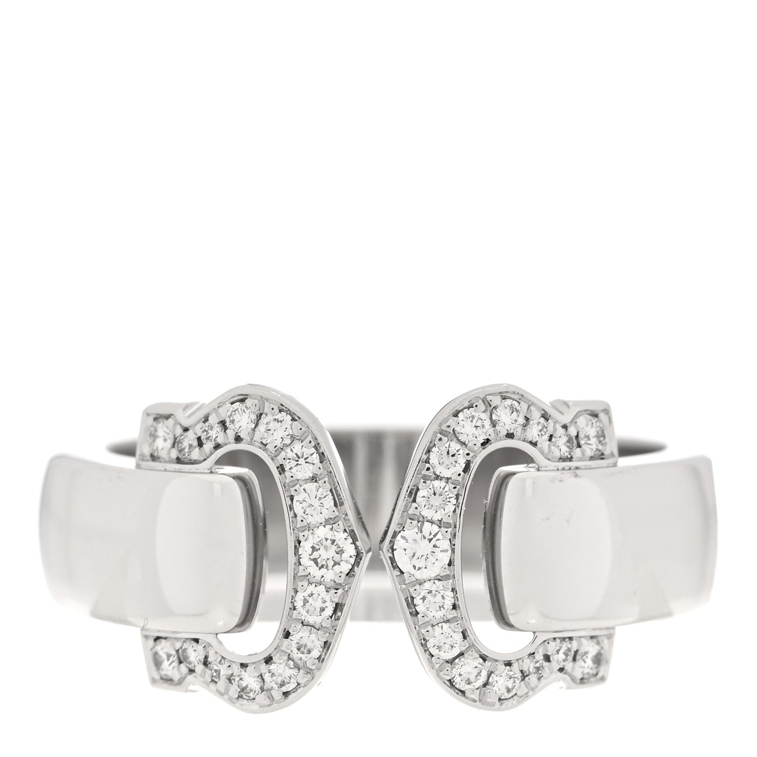 Cartier 18K White Gold Diamond C De Cartier Ring 54 7 1 of 4