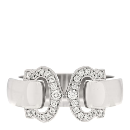 Cartier 18K White Gold Diamond C De Cartier Ring 54 7 1 of 4
