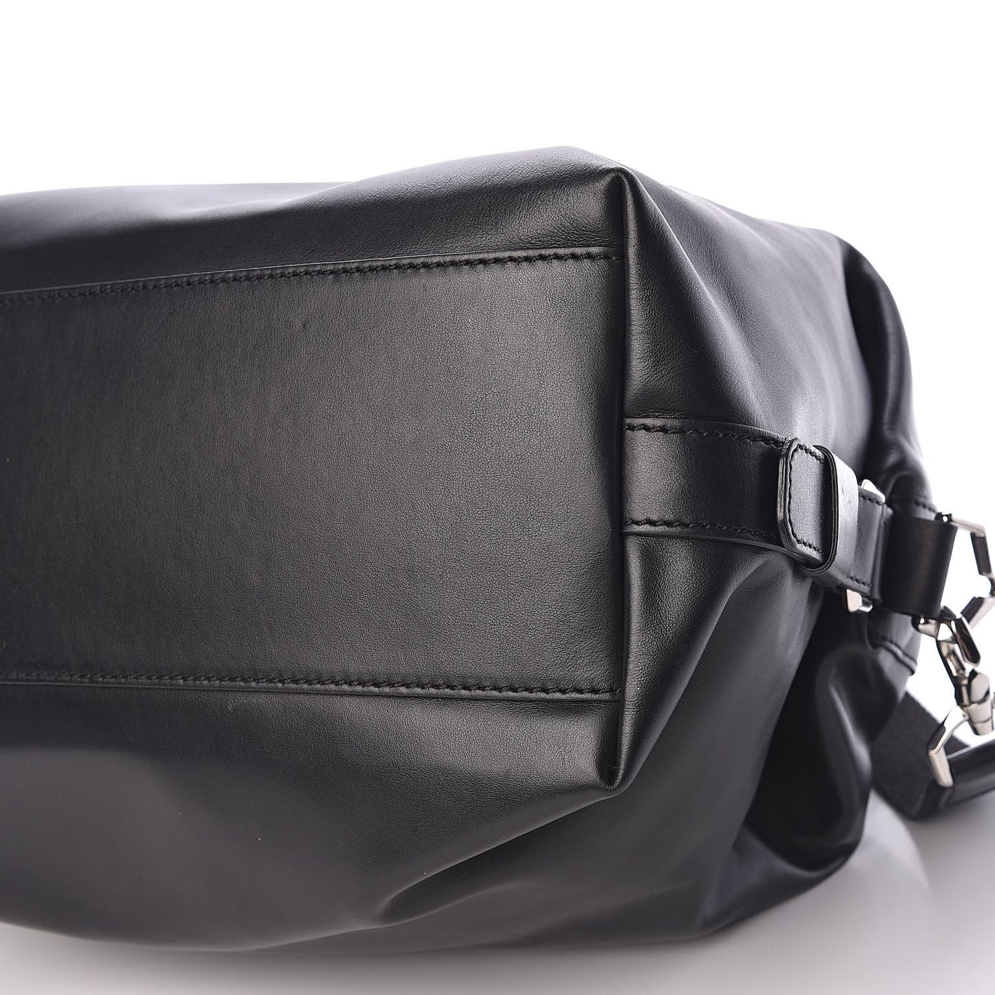 Waxed Calfskin Medium Nightingale Logo Strap Black
