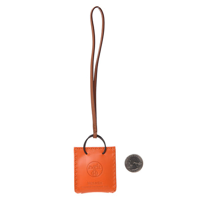 Hermes Milo Lambskin Swift Shopping Bag Charm Feu Gold 2 of 5