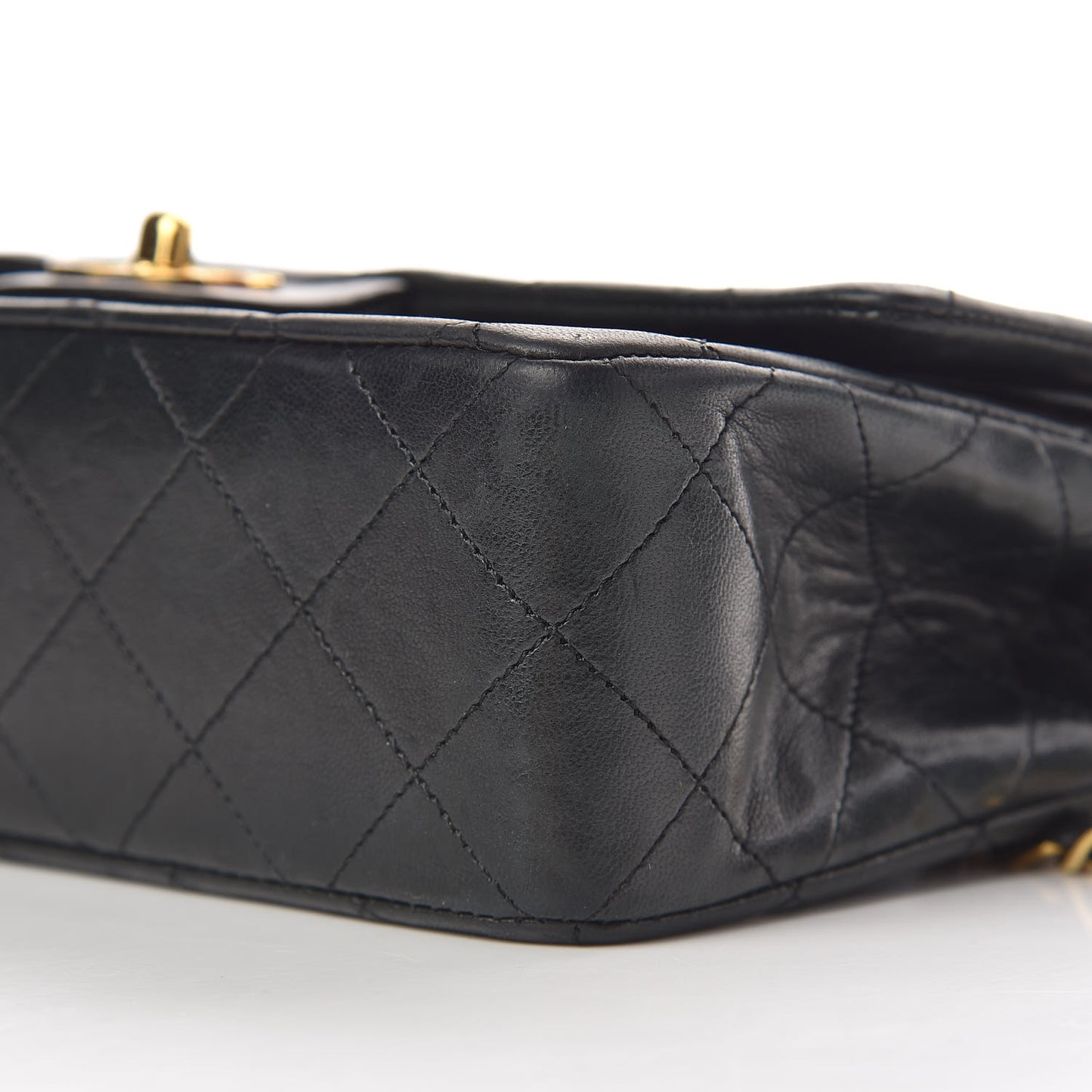 Lambskin Quilted Small Double Flap Black