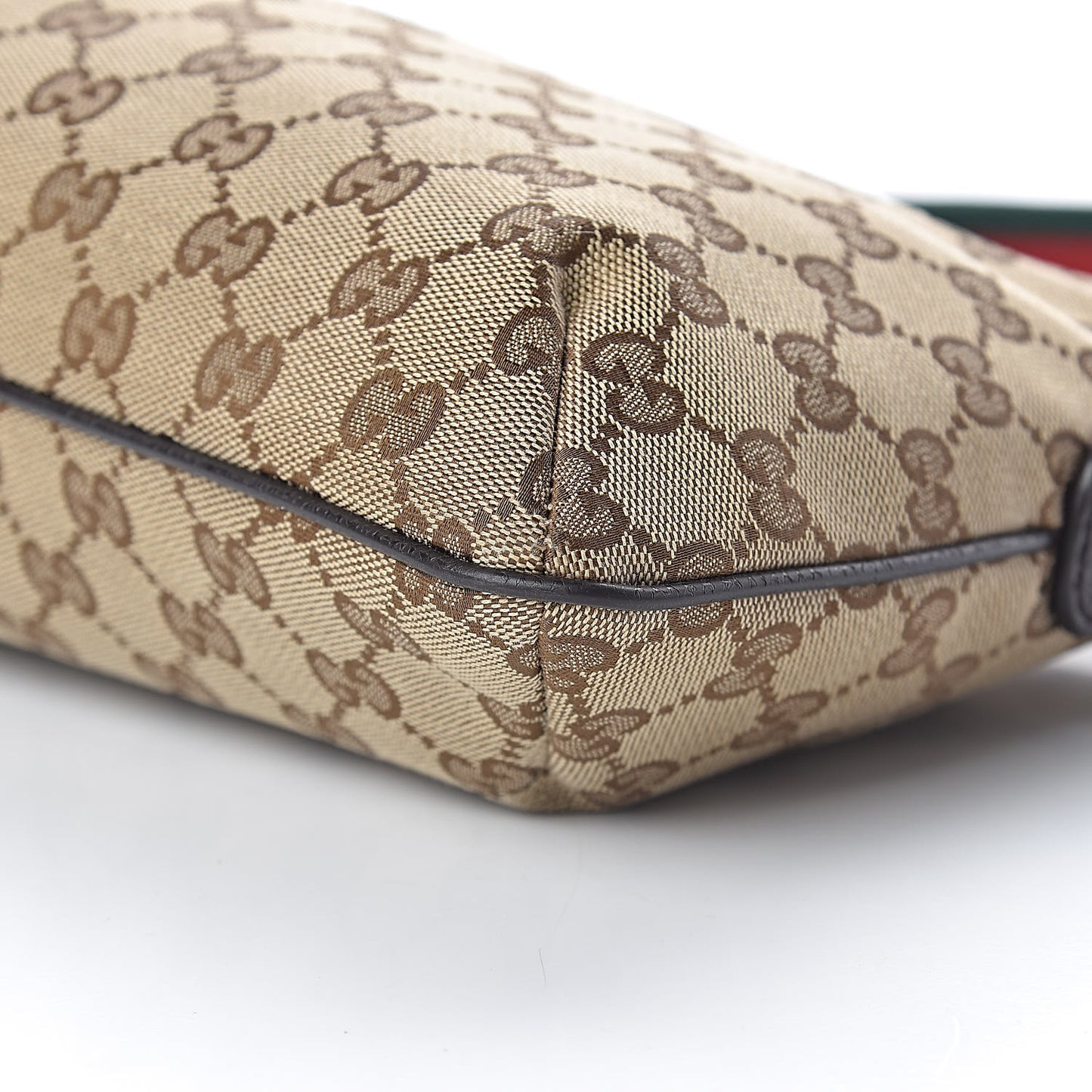 Monogram Web Small Flat Messenger Crossbody Dark Brown