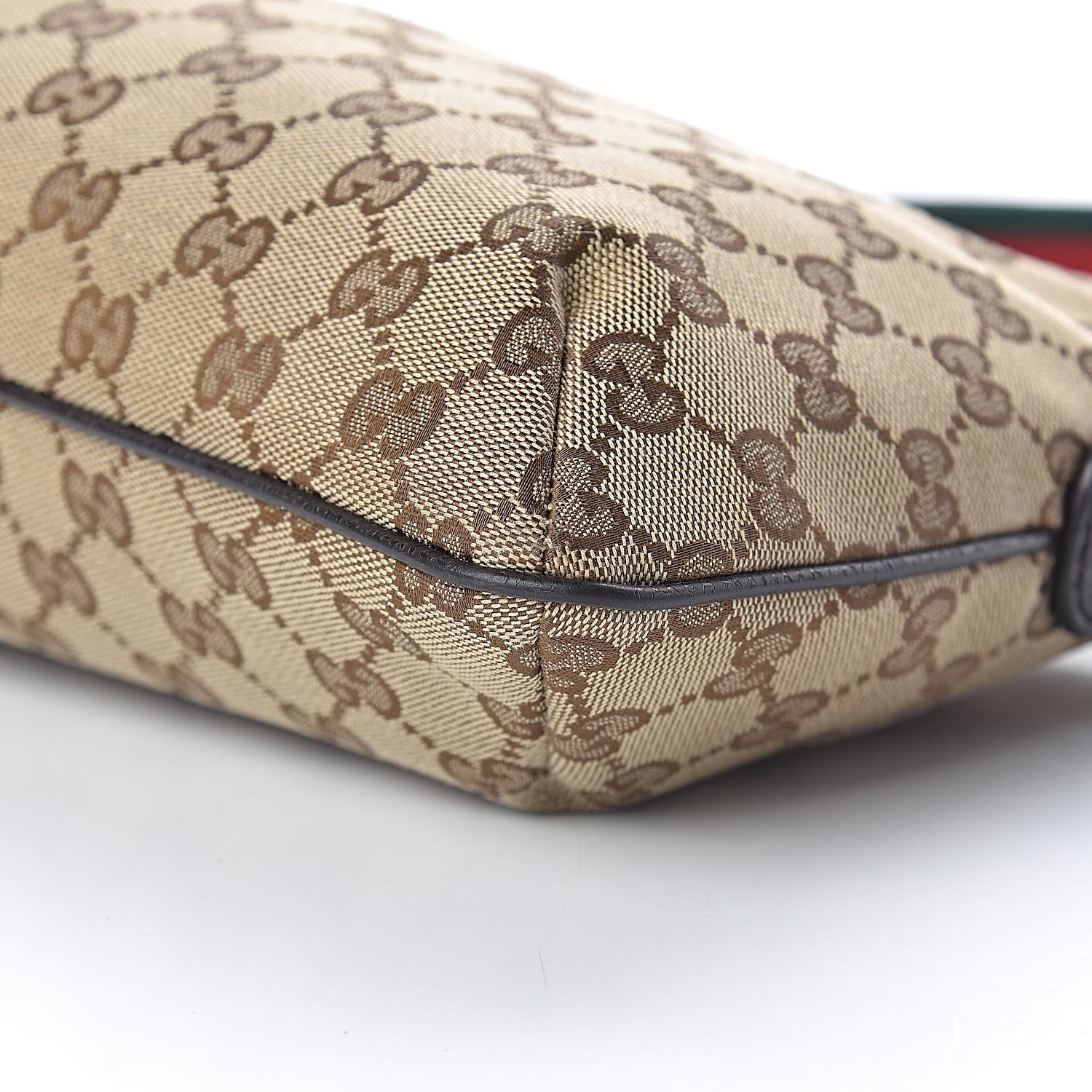 Gucci Monogram Web Small Flat Messenger Crossbody Dark Brown 9 of 10