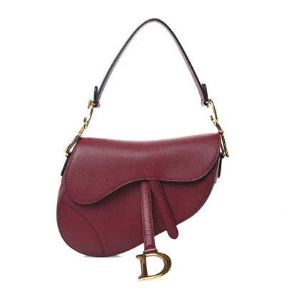 Christian Dior Grained Calfskin Saddle Bag Red 1 of 10