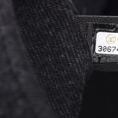 Chanel Denim Quilted CC Print Jumbo Single Flap Black 7 of 11