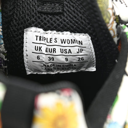 Balenciaga X GUCCI Fabric Allover Logo Flora Print Womens Triple S Sneakers 39 Multicolor White 7 of 10