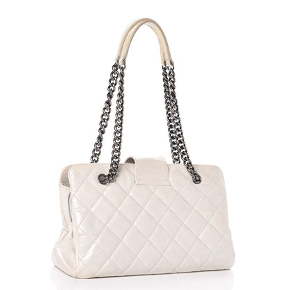 Chanel Glazed Crackled Calfskin Small Reissue Tote White 3 of 20