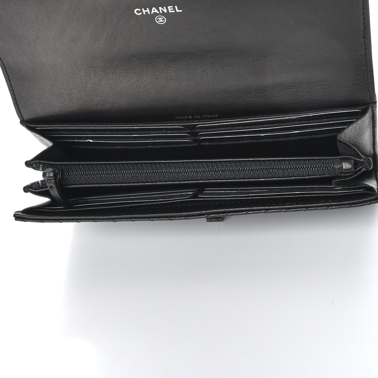 Aged Calfskin Chevron Quilted 2.55 Reissue Flap Wallet So Black