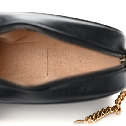 Gucci Calfskin Matelasse Mini GG Marmont Chain Shoulder Bag Black 11 of 12