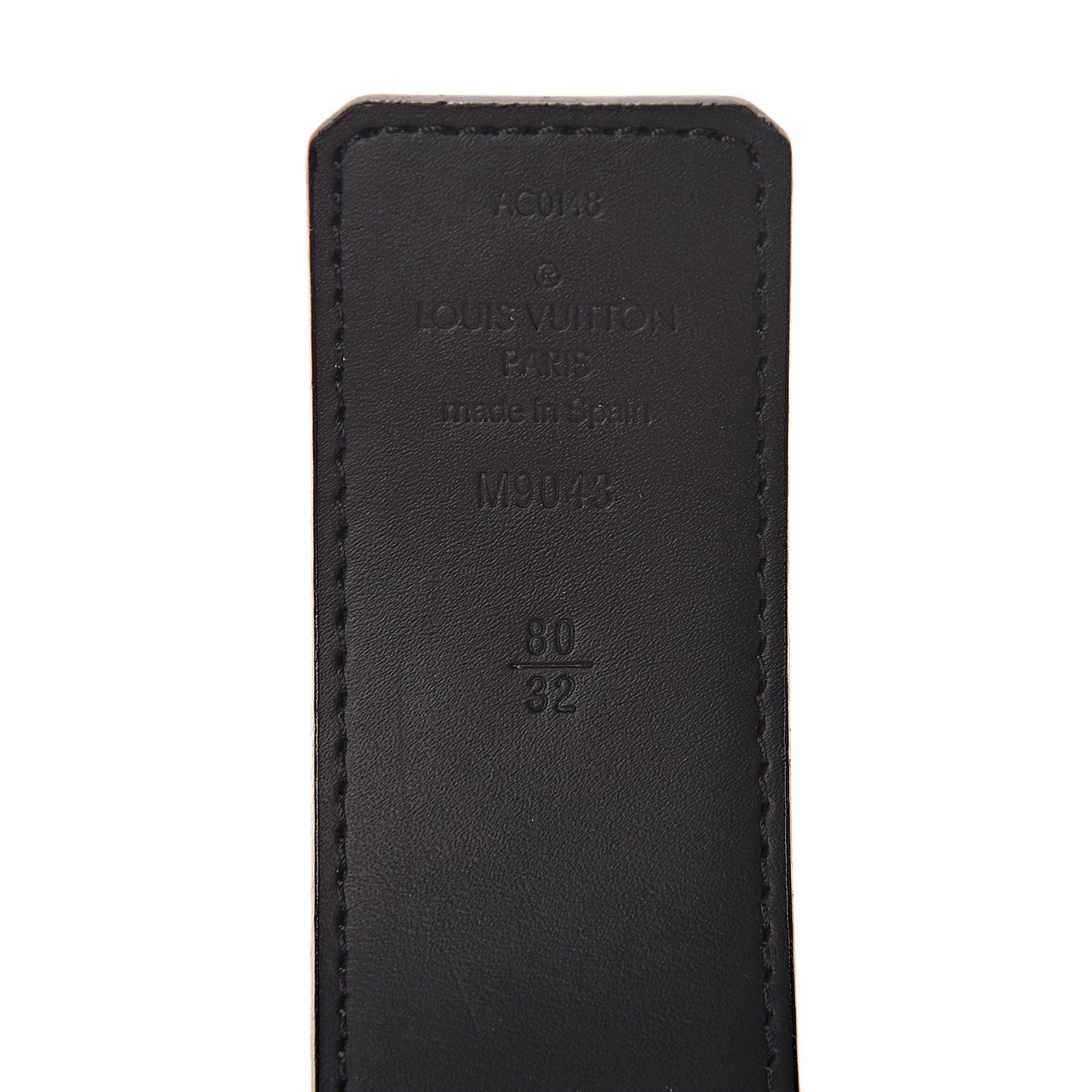 Calfskin Monogram Eclipse LV Initiales Reversible Belt 80 32