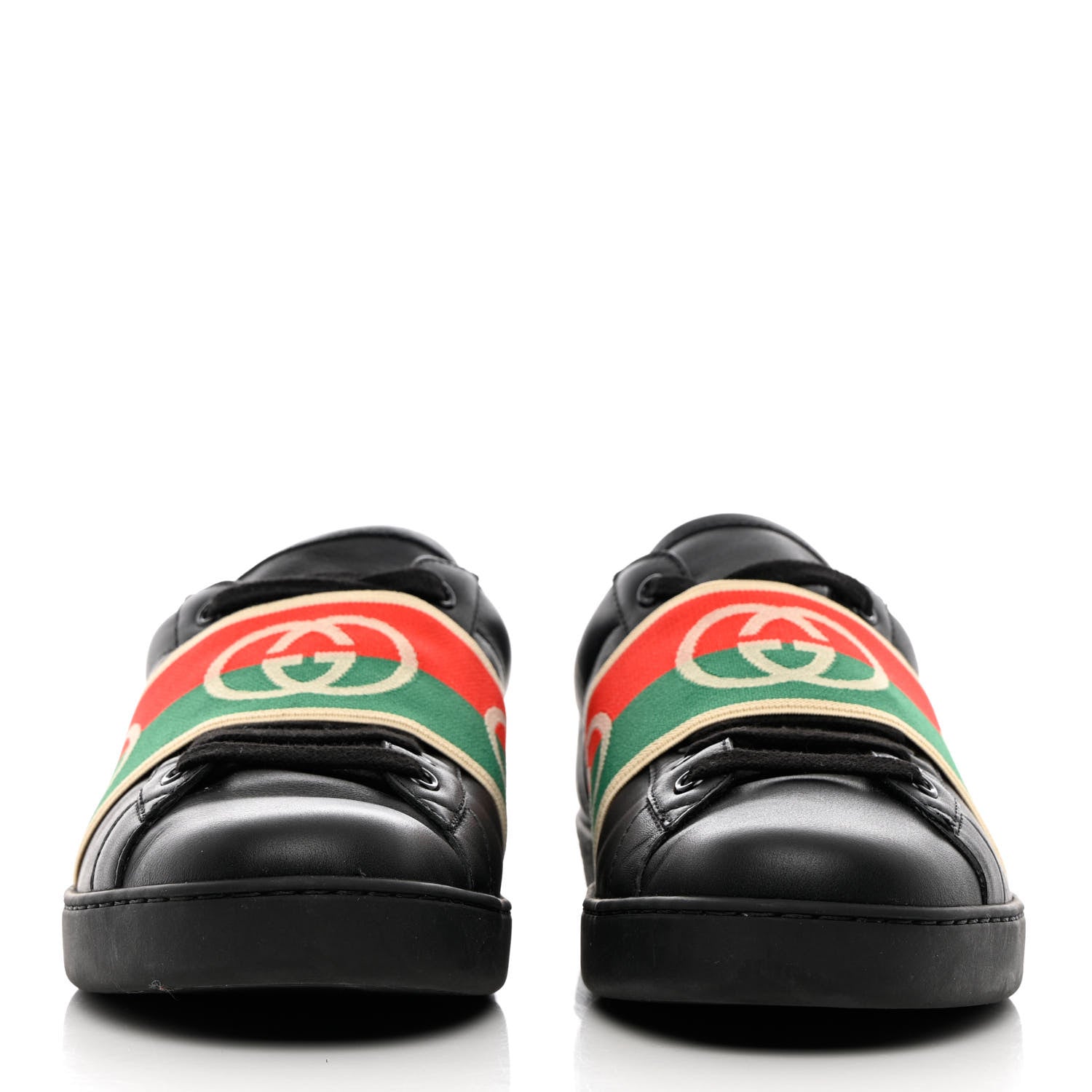 Gucci Calfskin Web Interlocking G Mens Ace Sneakers 9 Black 2 of 15