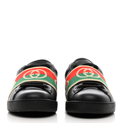 Gucci Calfskin Web Interlocking G Mens Ace Sneakers 9 Black 2 of 15