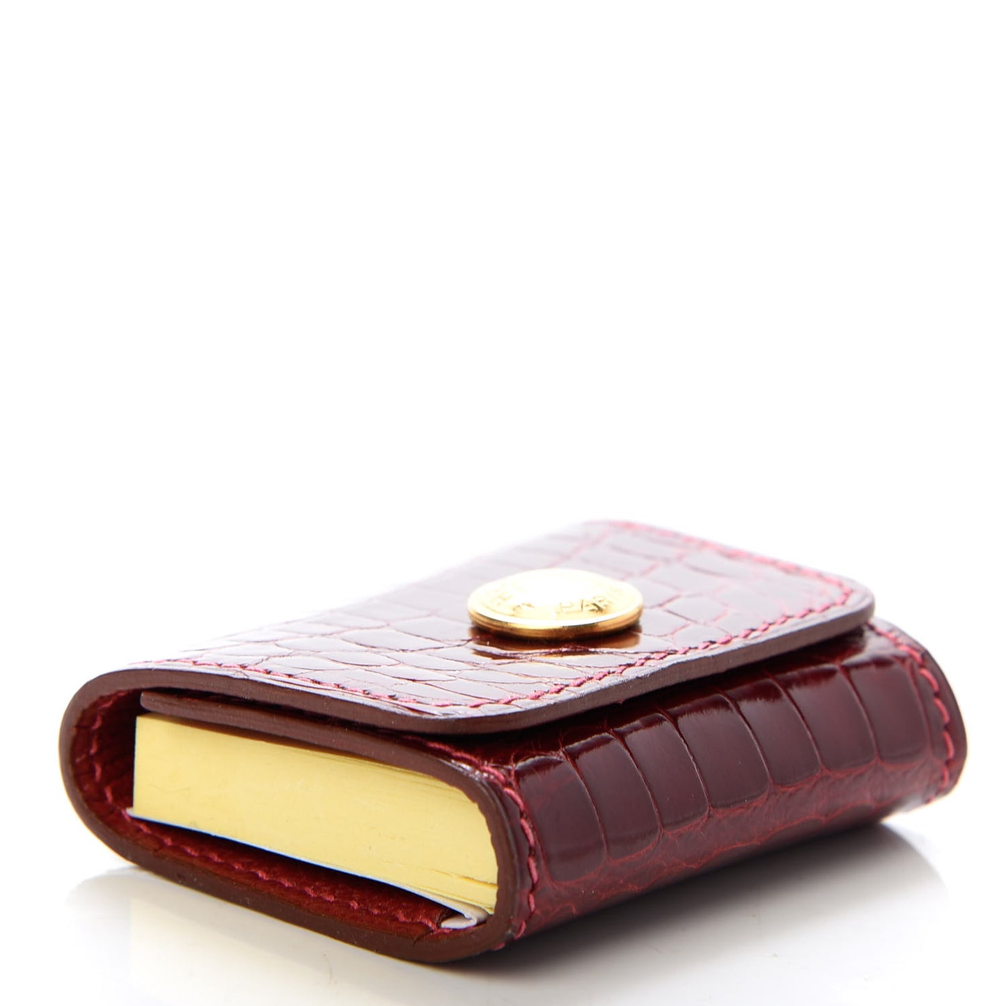 Shiny Alligator Post It Notepad Holder PM Rouge H
