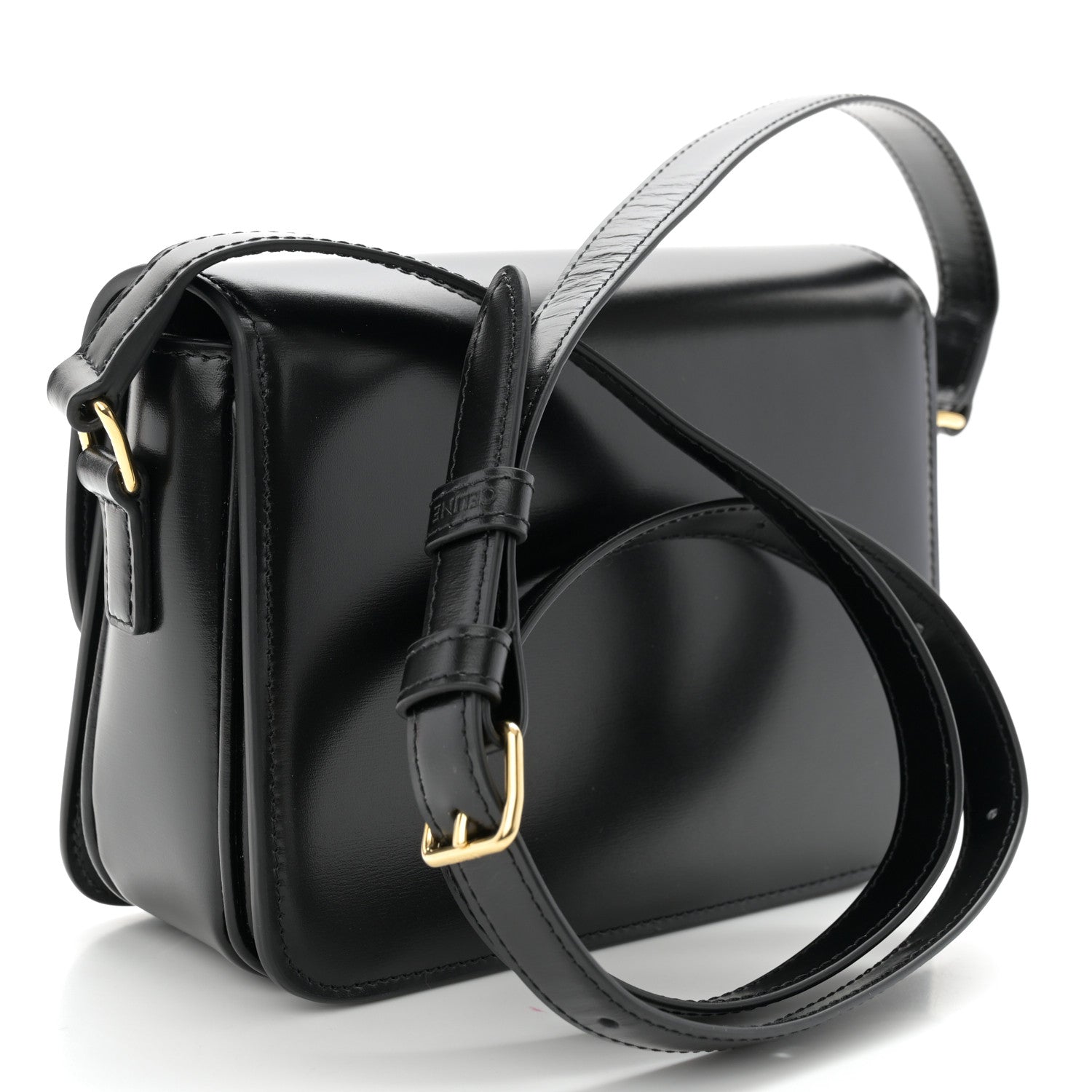 Celine Shiny Calfskin Teen Triomphe Black 3 of 10