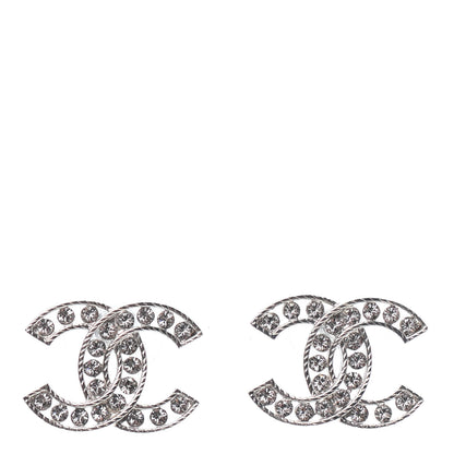 Chanel Crystal CC Earrings Silver 1 of 4