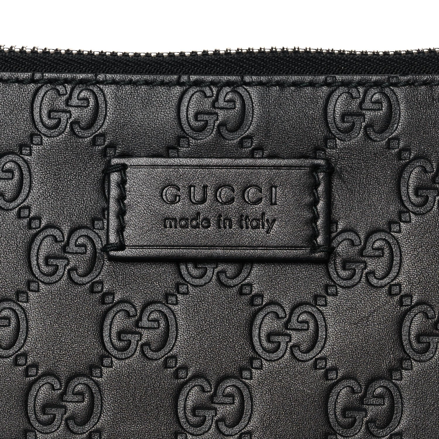 Gucci Guccissima Medium Flat Messenger Bag Black 9 of 15