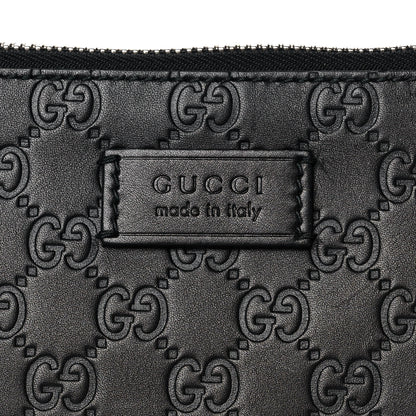 Gucci Guccissima Medium Flat Messenger Bag Black 9 of 15