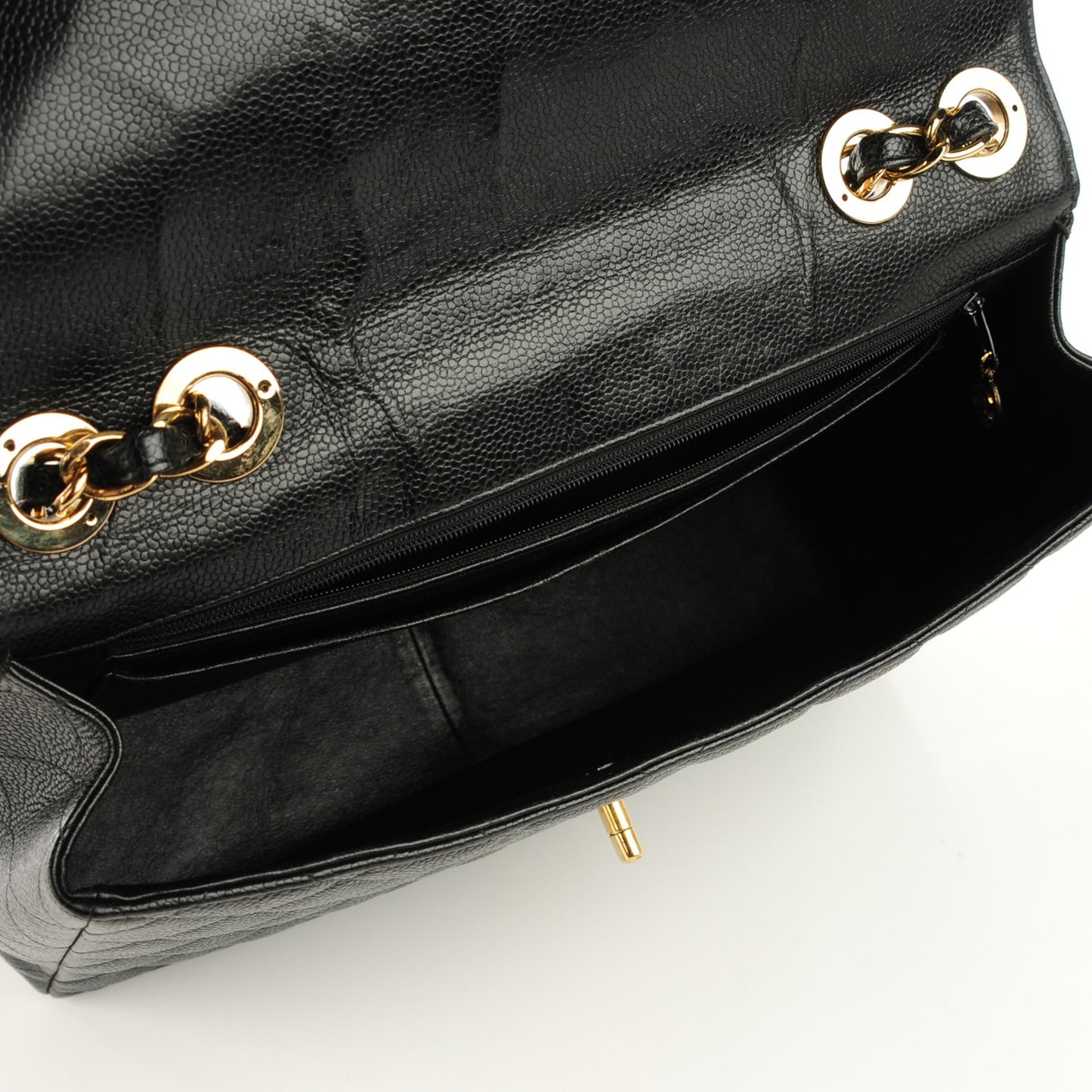 Caviar Quilted Jumbo Single Flap Black